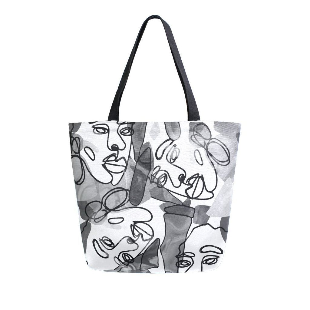 Abstract Unique Women Casual Shoulder Bag Handbag Colorful Creativity Canvas Tote Bag Large Reusable Multipurpose Heavy Duty Shopping Grocery Cotton Bag for Outdoors