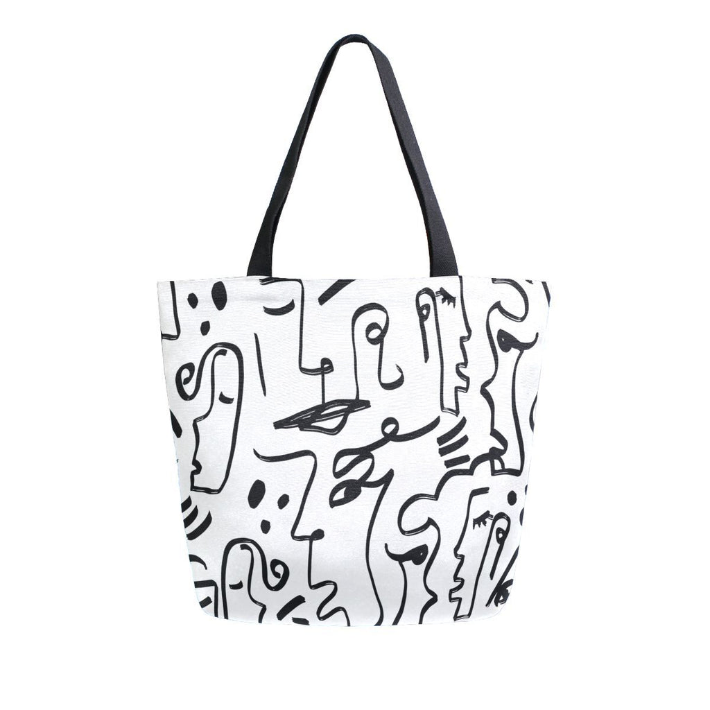 Abstract Unique Women Casual Shoulder Bag Handbag Colorful Creativity Canvas Tote Bag Large Reusable Multipurpose Heavy Duty Shopping Grocery Cotton Bag for Outdoors
