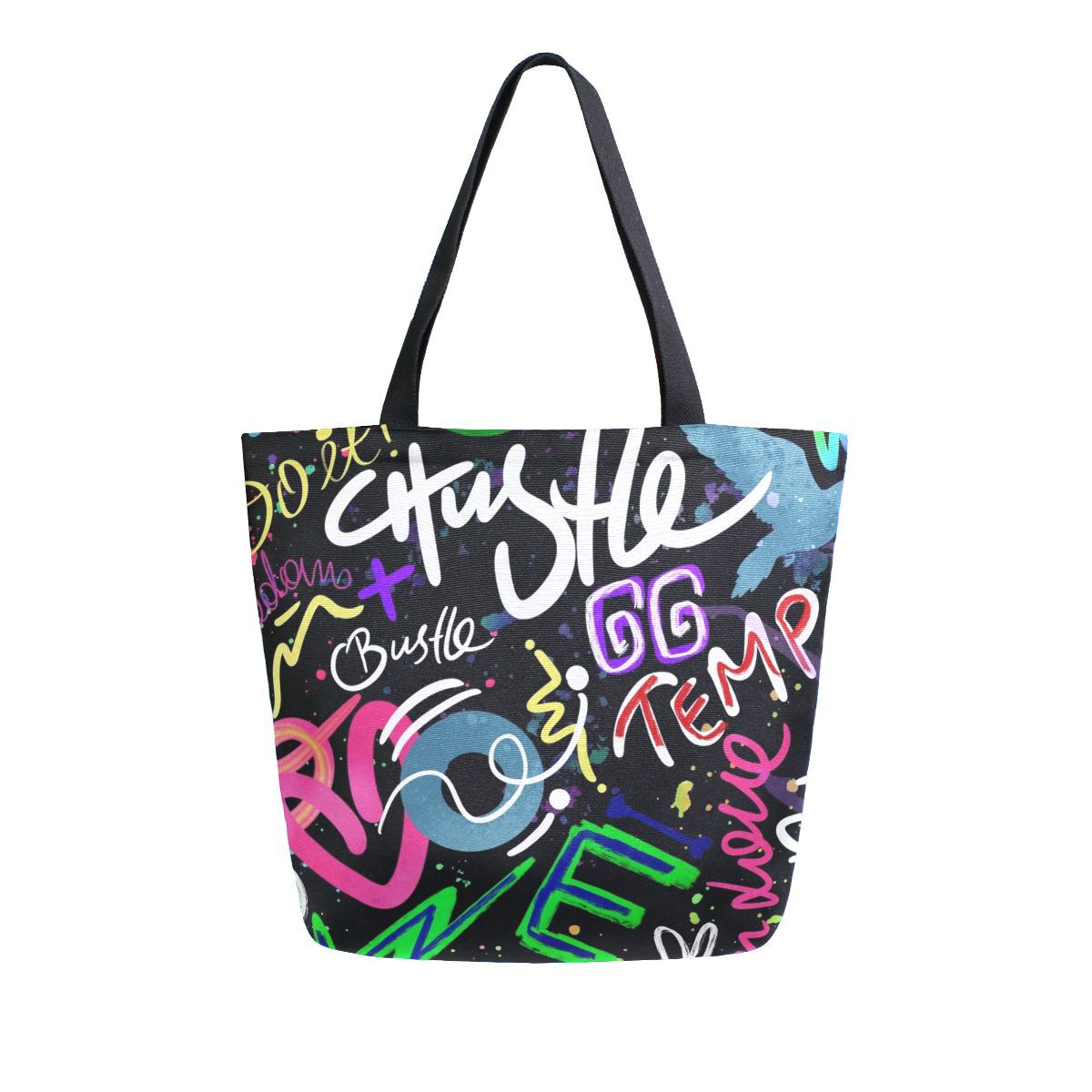 Abstract Unique Women Casual Shoulder Bag Handbag Colorful Creativity Canvas Tote Bag Large Reusable Multipurpose Heavy Duty Shopping Grocery Cotton Bag for Outdoors