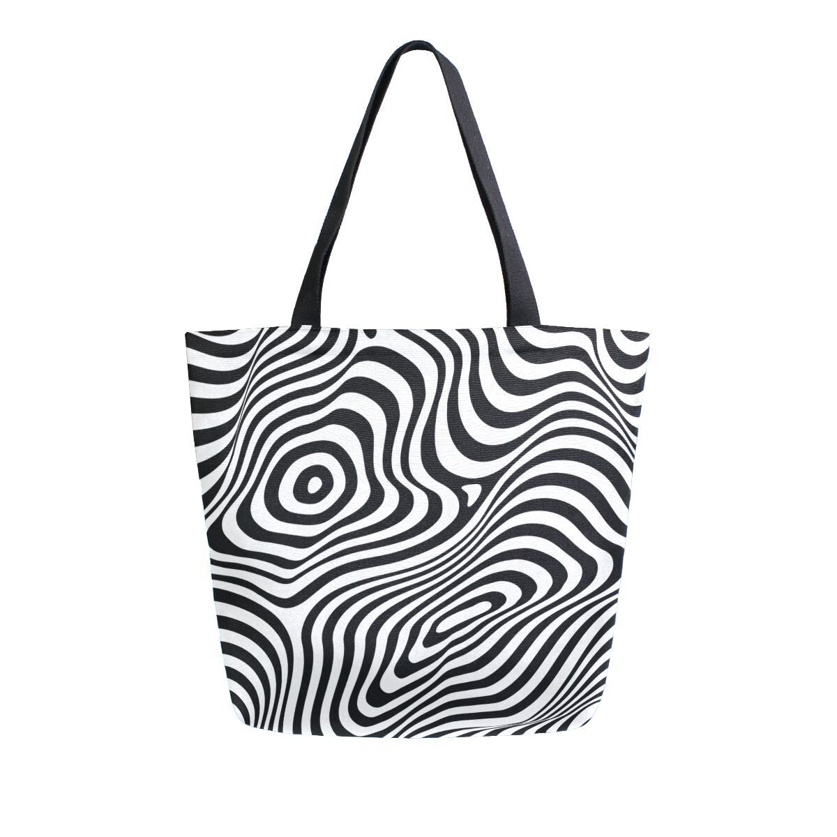 Abstract Unique Women Casual Shoulder Bag Handbag Colorful Creativity Canvas Tote Bag Large Reusable Multipurpose Heavy Duty Shopping Grocery Cotton Bag for Outdoors