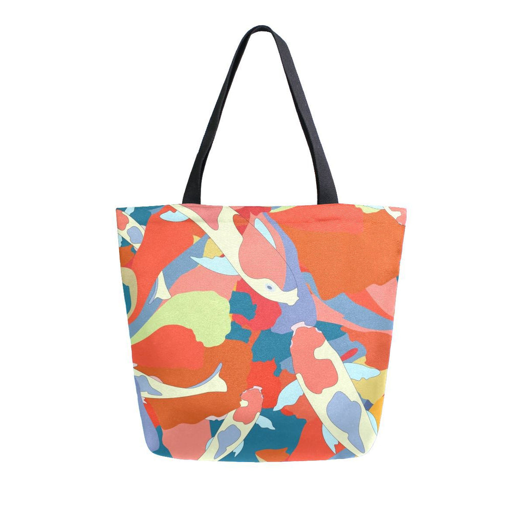 Abstract Unique Women Casual Shoulder Bag Handbag Colorful Creativity Canvas Tote Bag Large Reusable Multipurpose Heavy Duty Shopping Grocery Cotton Bag for Outdoors