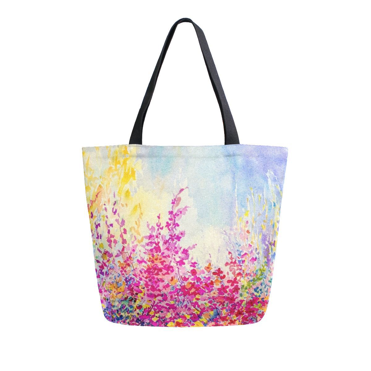 Abstract Unique Women Casual Shoulder Bag Handbag Colorful Creativity Canvas Tote Bag Large Reusable Multipurpose Heavy Duty Shopping Grocery Cotton Bag for Outdoors