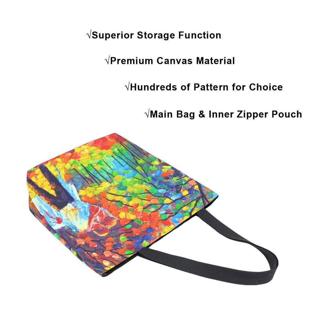 Abstract Unique Women Casual Shoulder Bag Handbag Colorful Creativity Canvas Tote Bag Large Reusable Multipurpose Heavy Duty Shopping Grocery Cotton Bag for Outdoors