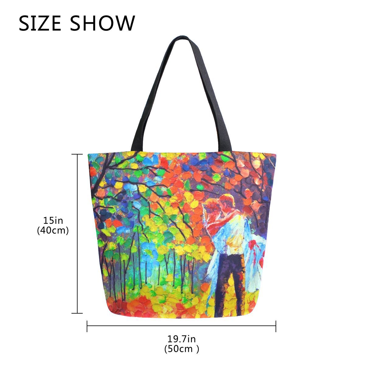 Abstract Unique Women Casual Shoulder Bag Handbag Colorful Creativity Canvas Tote Bag Large Reusable Multipurpose Heavy Duty Shopping Grocery Cotton Bag for Outdoors