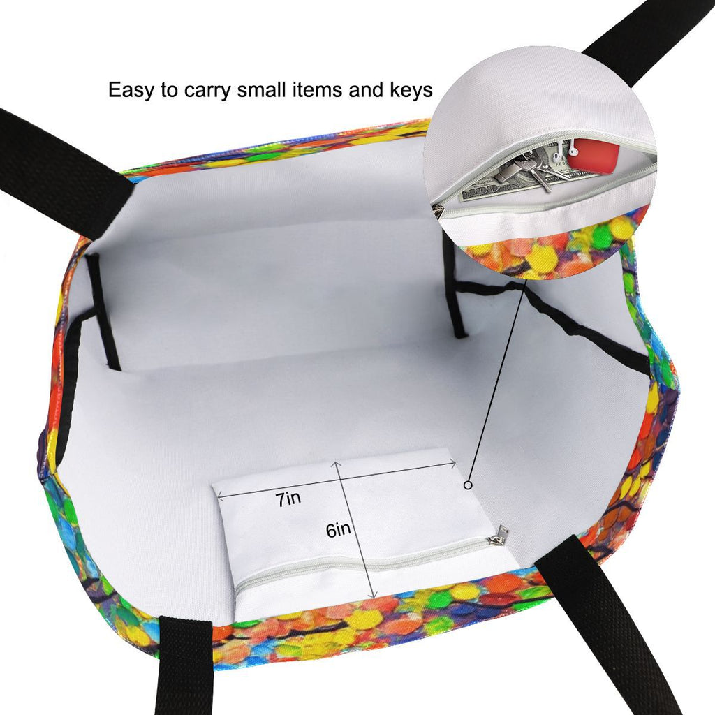 Abstract Unique Women Casual Shoulder Bag Handbag Colorful Creativity Canvas Tote Bag Large Reusable Multipurpose Heavy Duty Shopping Grocery Cotton Bag for Outdoors