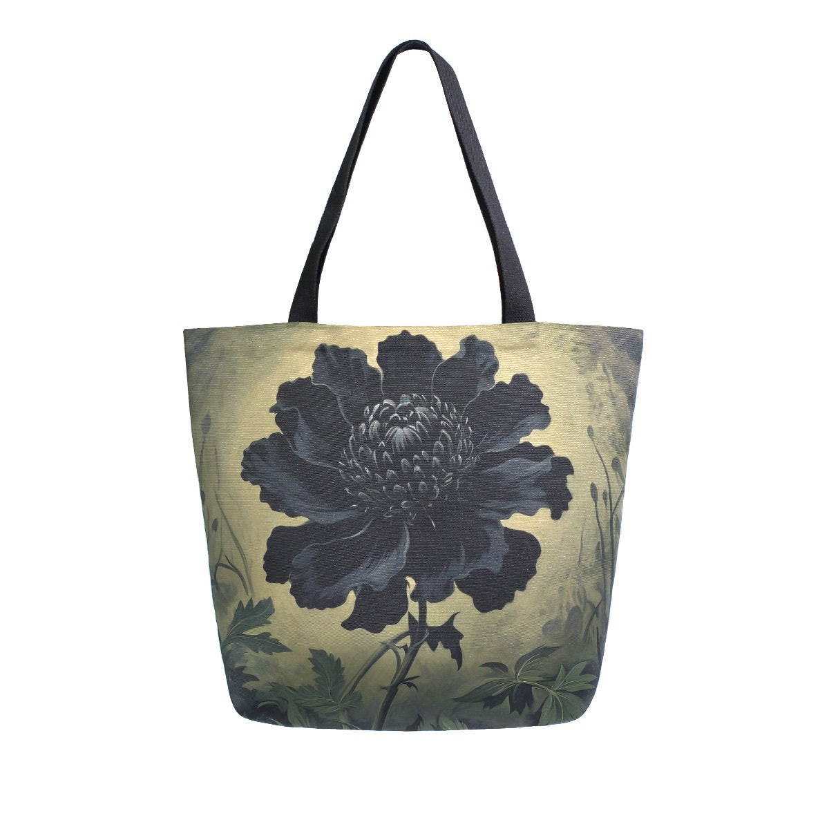 Abstract Unique Women Casual Shoulder Bag Handbag Flowers Tote Bag Large Reusable Multipurpose Heavy Duty Shopping Grocery Cotton Bag for Outdoors
