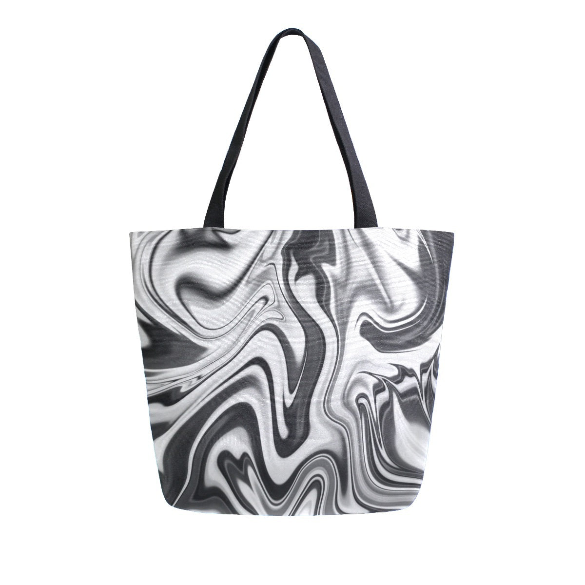 Abstract Unique Women Casual Shoulder Bag Handbag 3D Line Tote Bag Large Reusable Multipurpose Heavy Duty Shopping Grocery Cotton Bag for Outdoors