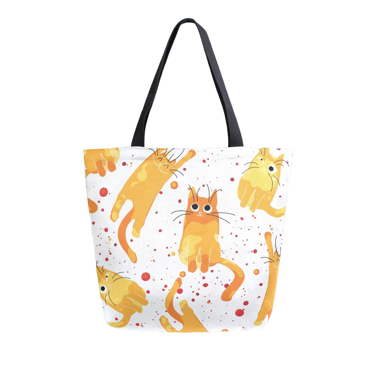 Abstract Unique Women Casual Shoulder Bag Handbag Flowers Tote Bag Large Reusable Multipurpose Heavy Duty Shopping Grocery Cotton Bag for Outdoors