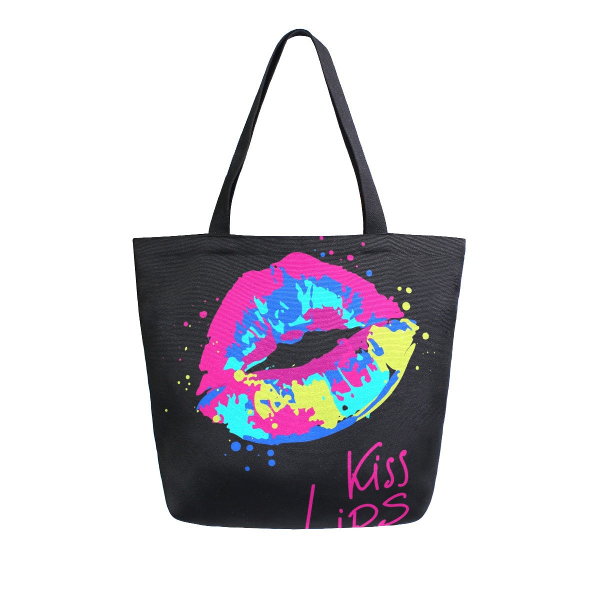 Abstract Unique Women Casual Shoulder Bag Handbag Flowers Tote Bag Large Reusable Multipurpose Heavy Duty Shopping Grocery Cotton Bag for Outdoors