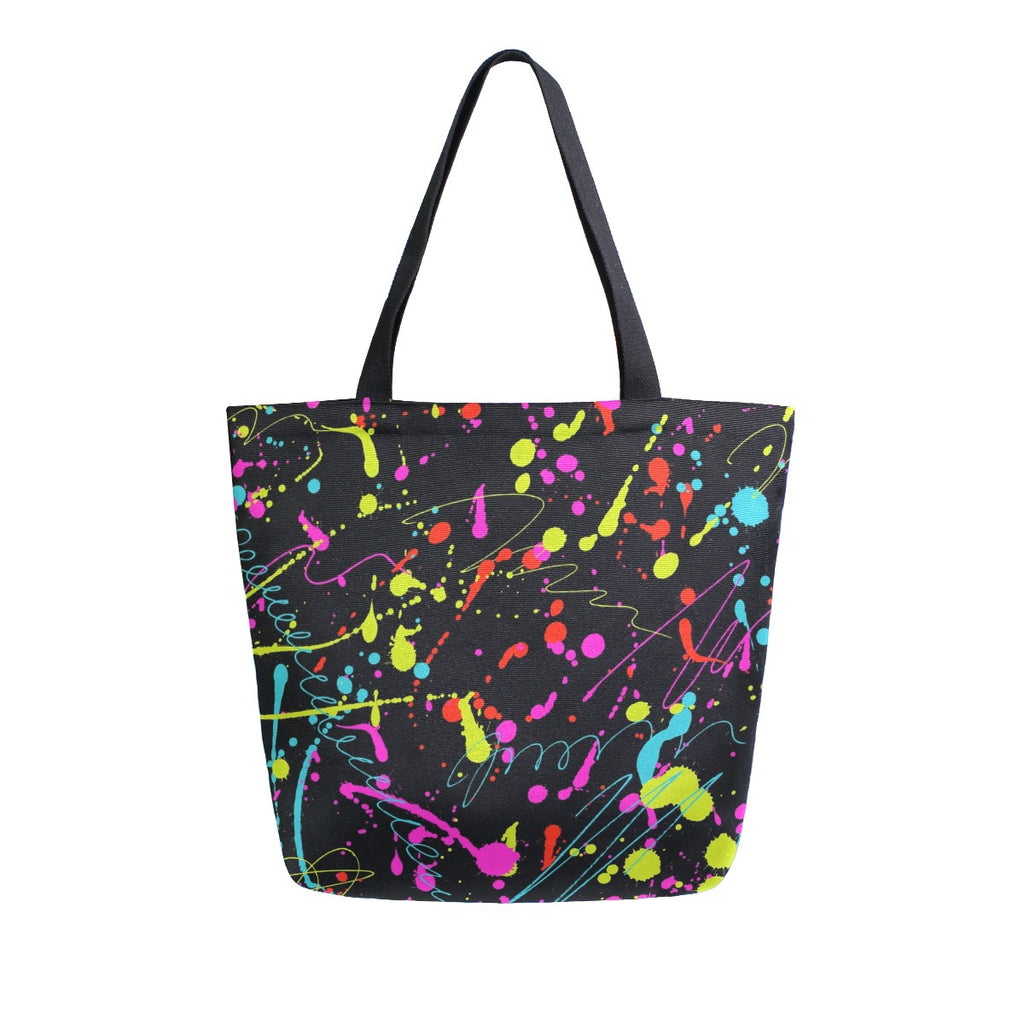 Abstract Unique Women Casual Shoulder Bag Handbag 3D Line Tote Bag Large Reusable Multipurpose Heavy Duty Shopping Grocery Cotton Bag for Outdoors