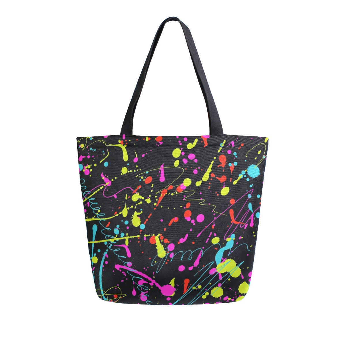 Abstract Unique Women Casual Shoulder Bag Handbag 3D Line Tote Bag Large Reusable Multipurpose Heavy Duty Shopping Grocery Cotton Bag for Outdoors