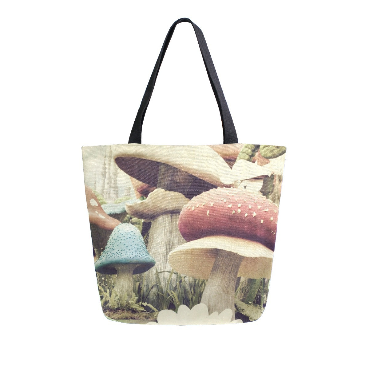 Abstract Unique Women Casual Shoulder Bag Handbag Flowers Tote Bag Large Reusable Multipurpose Heavy Duty Shopping Grocery Cotton Bag for Outdoors