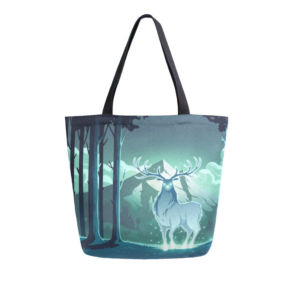 Abstract Unique Women Casual Shoulder Bag Handbag Flowers Tote Bag Large Reusable Multipurpose Heavy Duty Shopping Grocery Cotton Bag for Outdoors