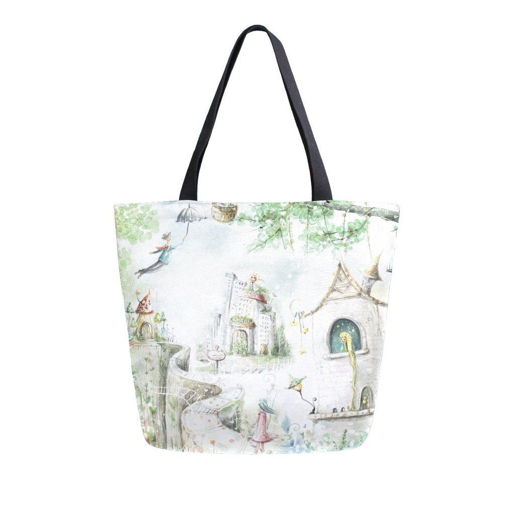 Abstract Unique Women Casual Shoulder Bag Handbag Flowers Tote Bag Large Reusable Multipurpose Heavy Duty Shopping Grocery Cotton Bag for Outdoors