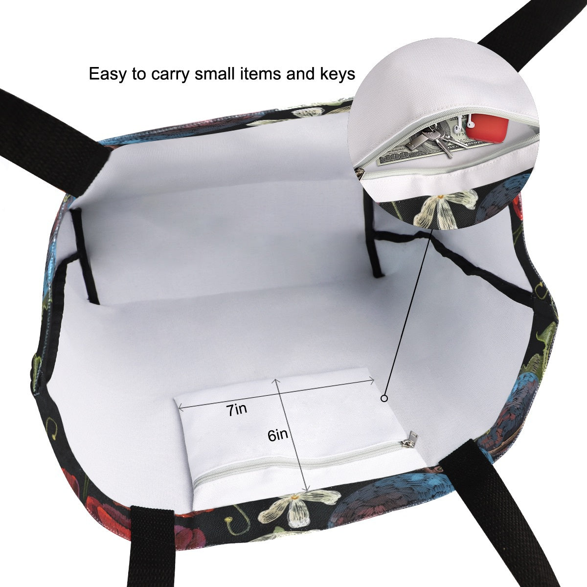 Abstract Unique Women Casual Shoulder Bag Handbag Flowers Tote Bag Large Reusable Multipurpose Heavy Duty Shopping Grocery Cotton Bag for Outdoors