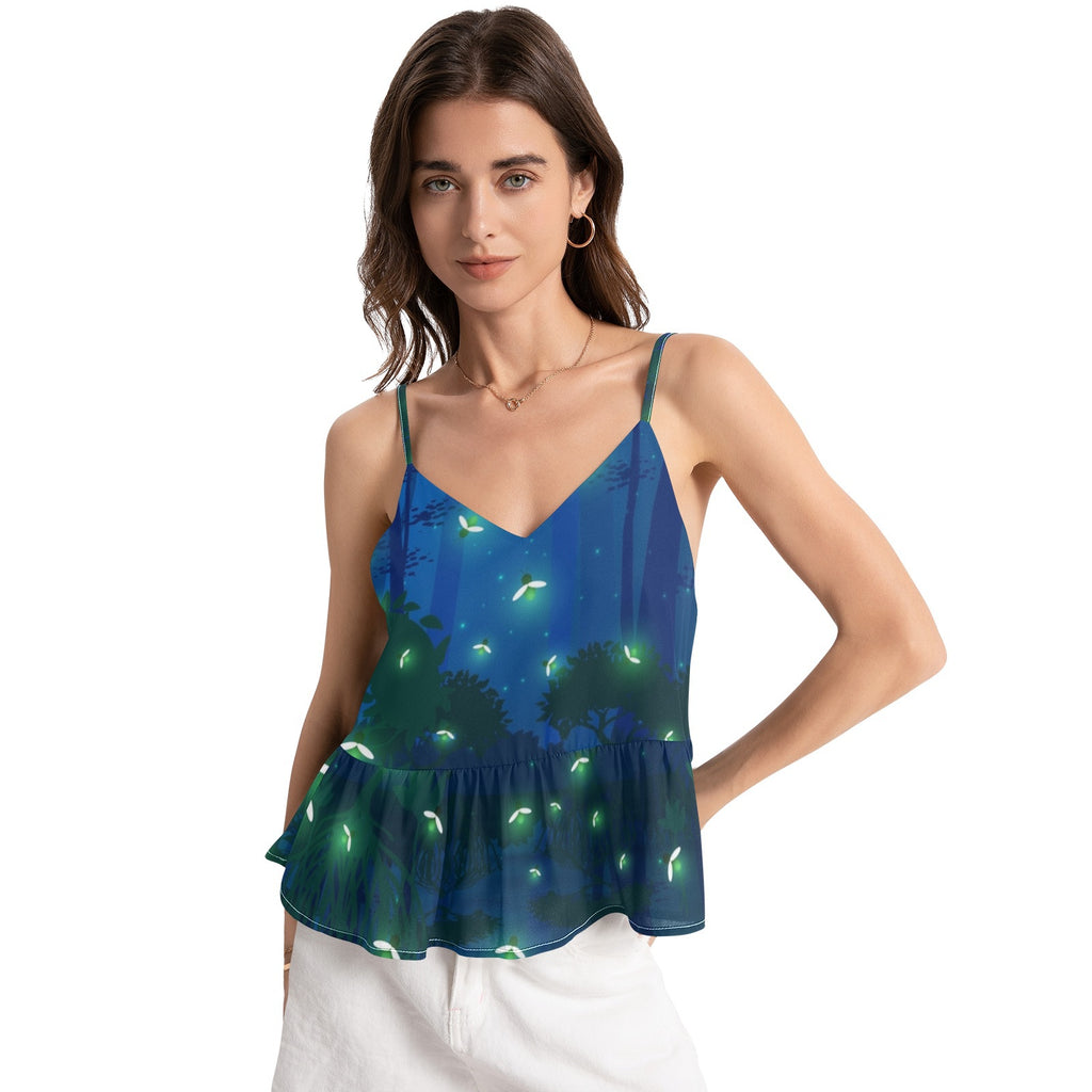 Leopard Print Halter Top Chiffon Tanks & Camis for Women