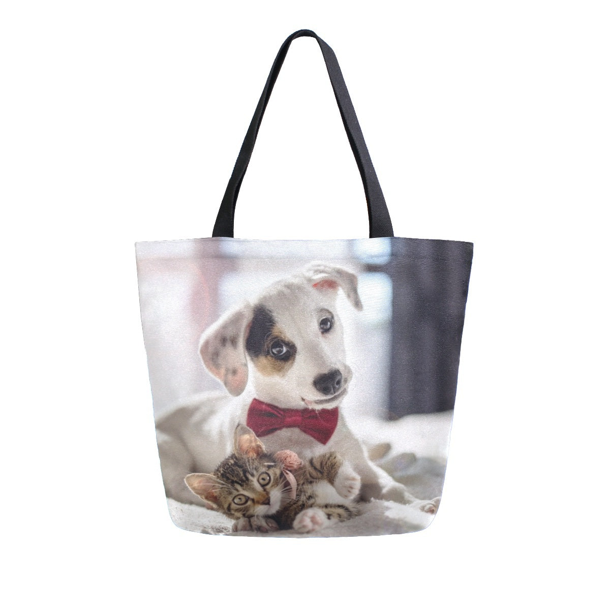 Abstract Unique Women Casual Shoulder Bag Handbag Cute Corgi Dog Tote Bag Large Reusable Multipurpose Heavy Duty Shopping Grocery Cotton Bag for Outdoors
