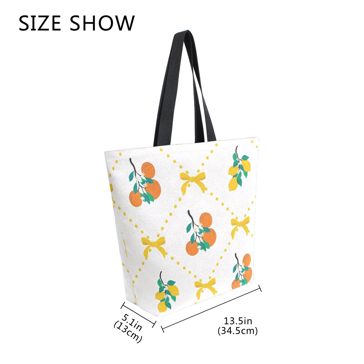 Abstract Unique Women Casual Shoulder Bag Handbag Summer Oranges and Lemon Tote Bag Large Reusable Multipurpose Heavy Duty Shopping Grocery Cotton Bag for Outdoors
