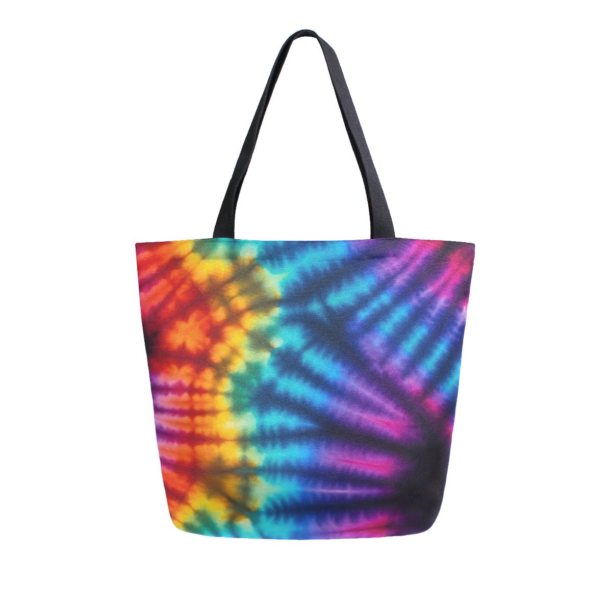 Abstract Unique Women Casual Shoulder Bag Handbag Colorful Tie Dye Tote Bag Large Reusable Multipurpose Heavy Duty Shopping Grocery Cotton Bag for Outdoors
