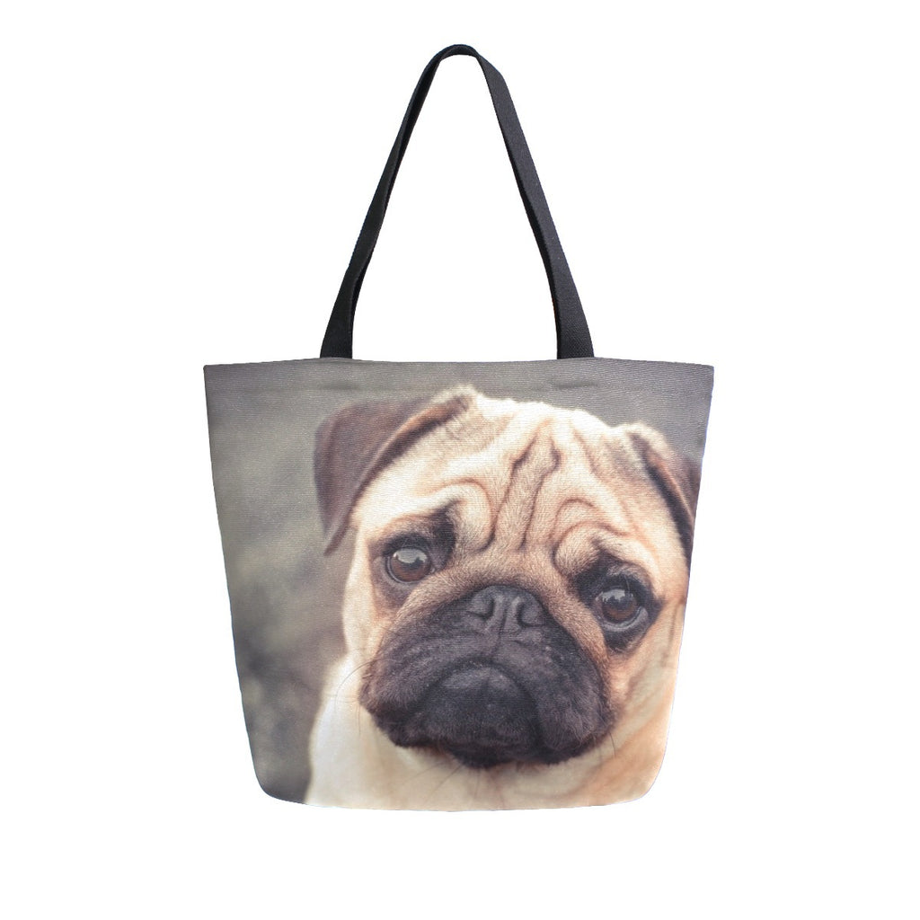 Abstract Unique Women Casual Shoulder Bag Handbag Cute Corgi Dog Tote Bag Large Reusable Multipurpose Heavy Duty Shopping Grocery Cotton Bag for Outdoors