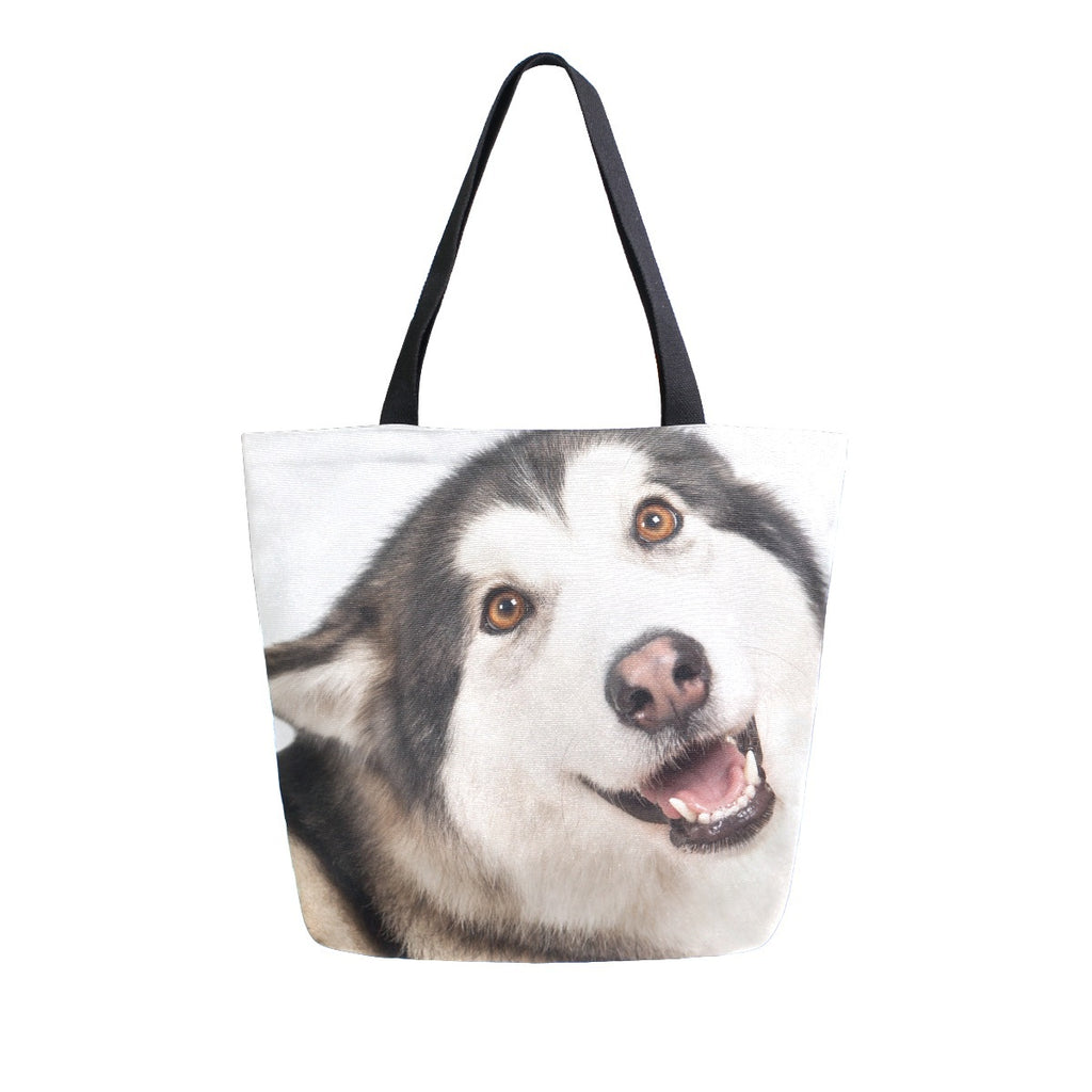 Abstract Unique Women Casual Shoulder Bag Handbag Cute Corgi Dog Tote Bag Large Reusable Multipurpose Heavy Duty Shopping Grocery Cotton Bag for Outdoors