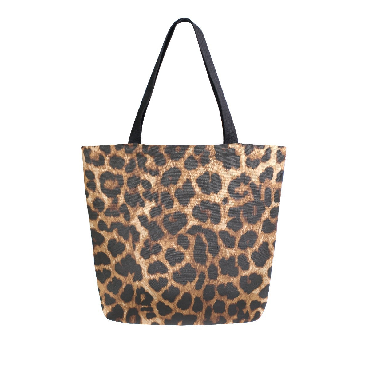Abstract Unique Women Casual Shoulder Bag Handbag Leopard Skin Tote Bag Large Reusable Multipurpose Heavy Duty Shopping Grocery Cotton Bag for Outdoors