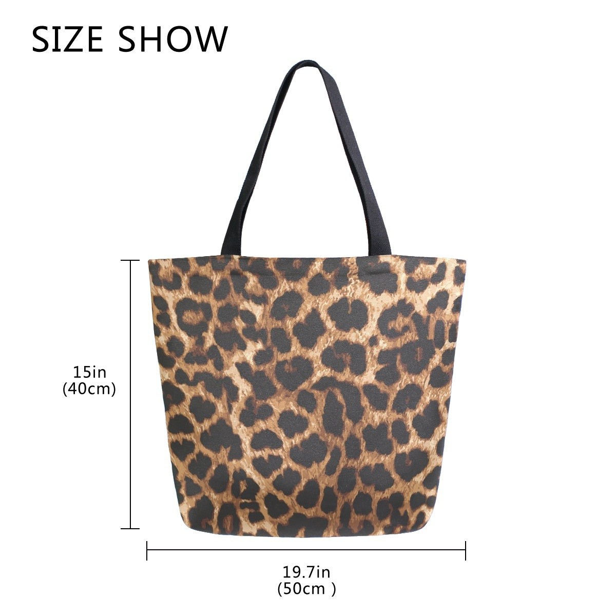 Abstract Unique Women Casual Shoulder Bag Handbag Leopard Skin Tote Bag Large Reusable Multipurpose Heavy Duty Shopping Grocery Cotton Bag for Outdoors