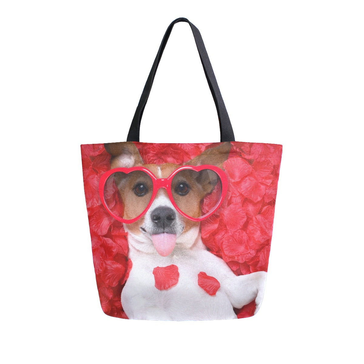 Abstract Unique Women Casual Shoulder Bag Handbag Cute Corgi Dog Tote Bag Large Reusable Multipurpose Heavy Duty Shopping Grocery Cotton Bag for Outdoors