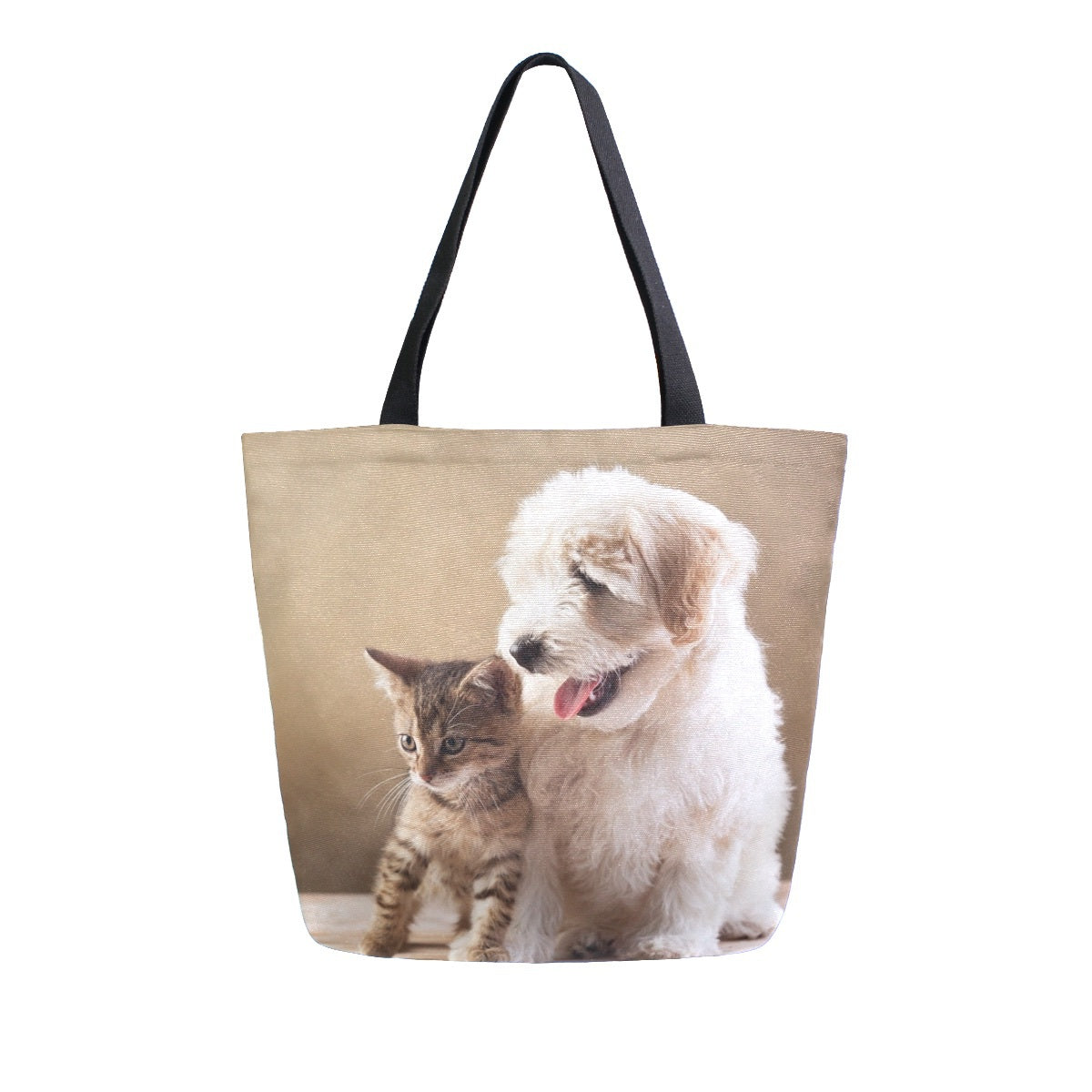 Abstract Unique Women Casual Shoulder Bag Handbag Cute Corgi Dog Tote Bag Large Reusable Multipurpose Heavy Duty Shopping Grocery Cotton Bag for Outdoors