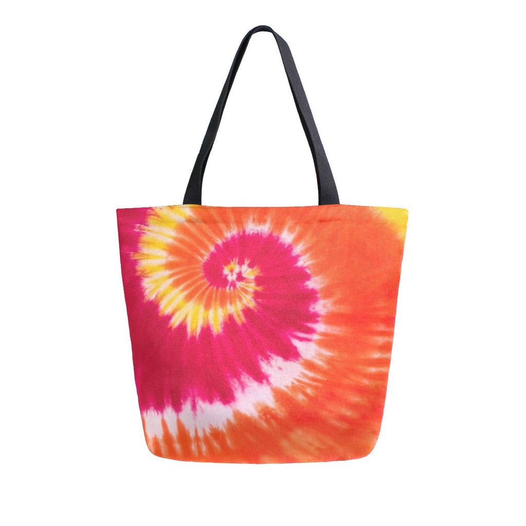 Abstract Unique Women Casual Shoulder Bag Handbag Colorful Tie Dye Tote Bag Large Reusable Multipurpose Heavy Duty Shopping Grocery Cotton Bag for Outdoors
