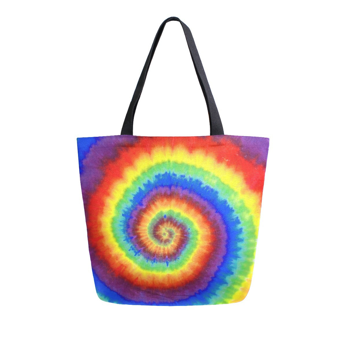 Abstract Unique Women Casual Shoulder Bag Handbag Colorful Tie Dye Tote Bag Large Reusable Multipurpose Heavy Duty Shopping Grocery Cotton Bag for Outdoors