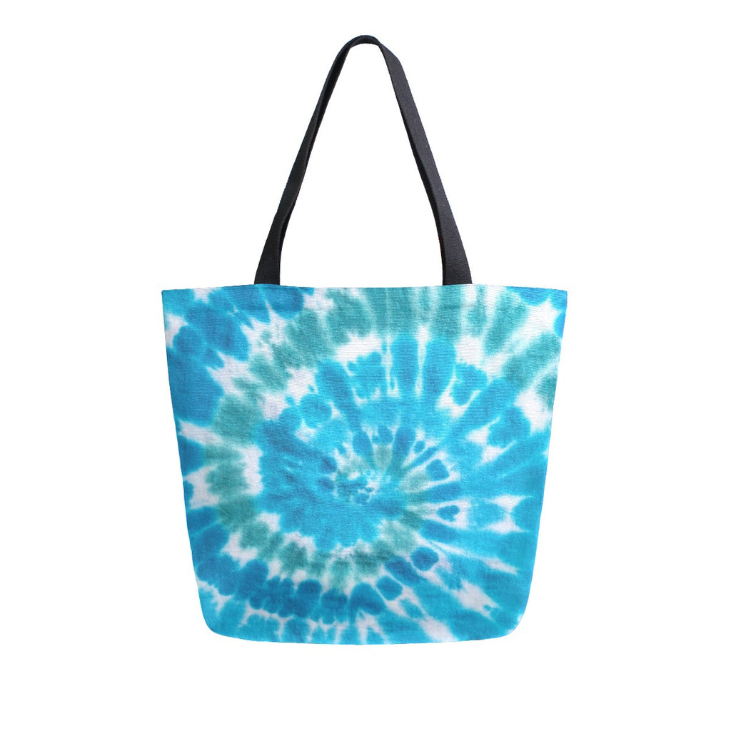 Abstract Unique Women Casual Shoulder Bag Handbag Colorful Tie Dye Tote Bag Large Reusable Multipurpose Heavy Duty Shopping Grocery Cotton Bag for Outdoors