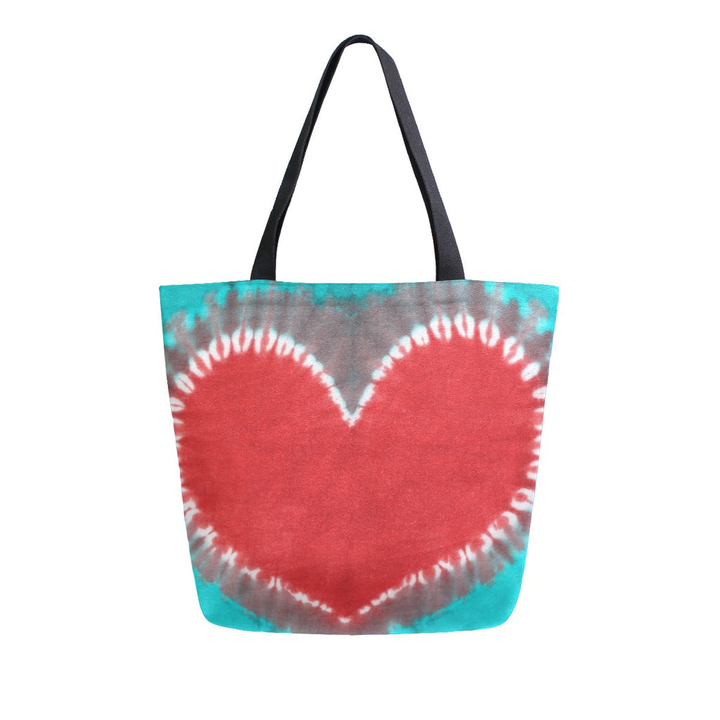 Abstract Unique Women Casual Shoulder Bag Handbag Colorful Tie Dye Tote Bag Large Reusable Multipurpose Heavy Duty Shopping Grocery Cotton Bag for Outdoors