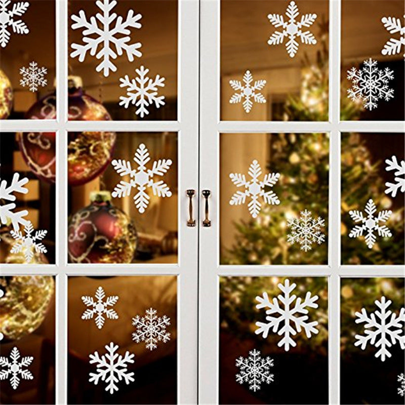 Reusable & Removable Christmas Window Decorations | Snowflake Stickers | Double Sided Xmas Scene Window Clings for Glass Window Decals