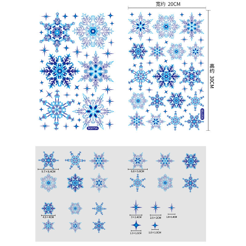 Reusable & Removable Christmas Window Decorations | Snowflake Stickers | Double Sided Xmas Scene Window Clings for Glass Window Decals