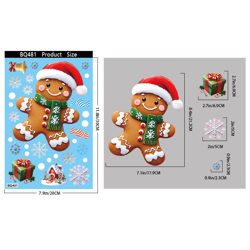 Reusable & Removable Christmas Stickers Window Decorations | Double Sided Xmas Scene Window Clings for Glass Window Decals