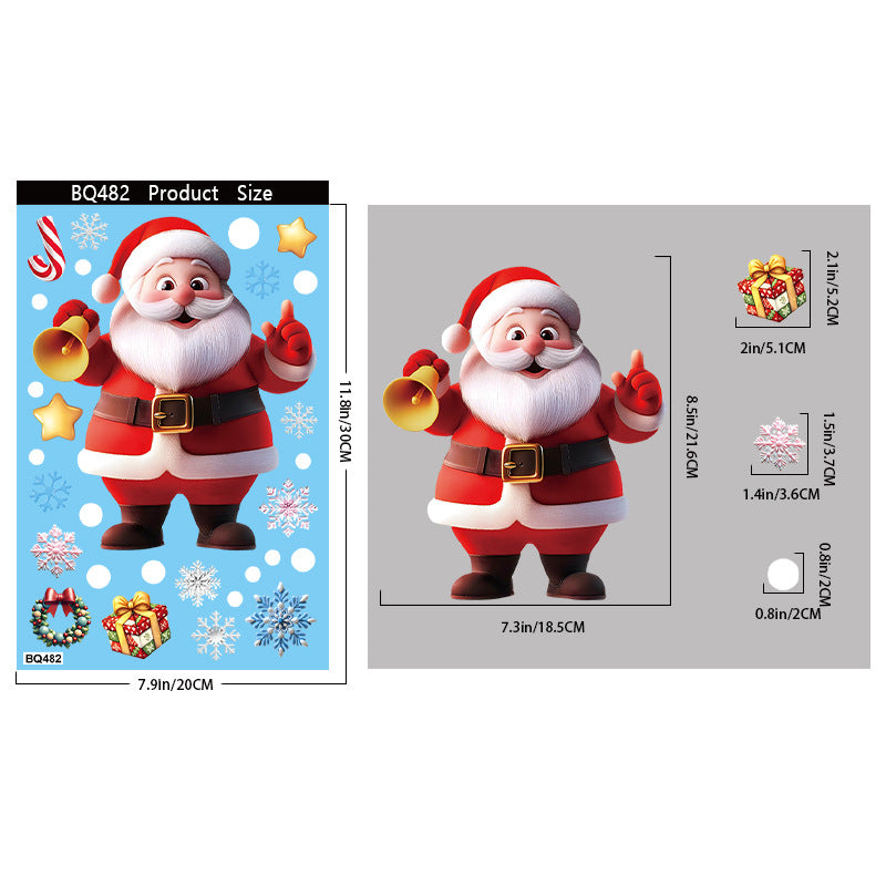 Reusable & Removable Christmas Stickers Window Decorations | Double Sided Xmas Scene Window Clings for Glass Window Decals