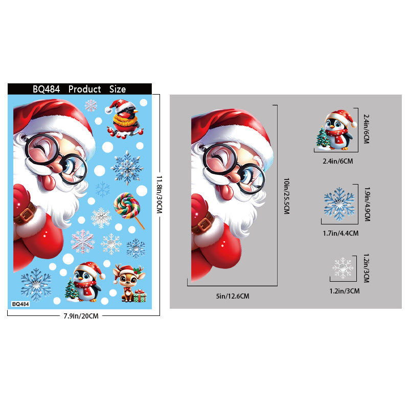 Reusable & Removable Christmas Stickers Window Decorations | Double Sided Xmas Scene Window Clings for Glass Window Decals