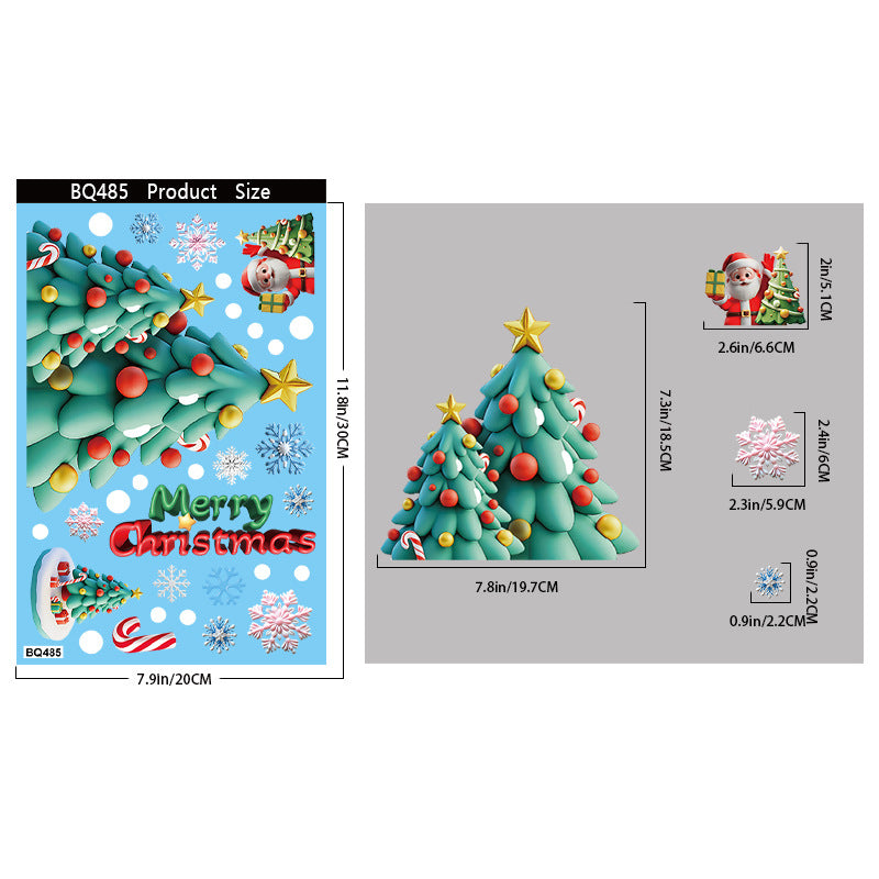 Reusable & Removable Christmas Stickers Window Decorations | Double Sided Xmas Scene Window Clings for Glass Window Decals