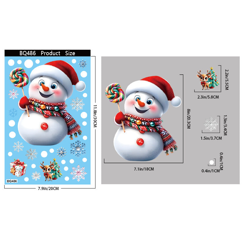 Reusable & Removable Christmas Stickers Window Decorations | Double Sided Xmas Scene Window Clings for Glass Window Decals