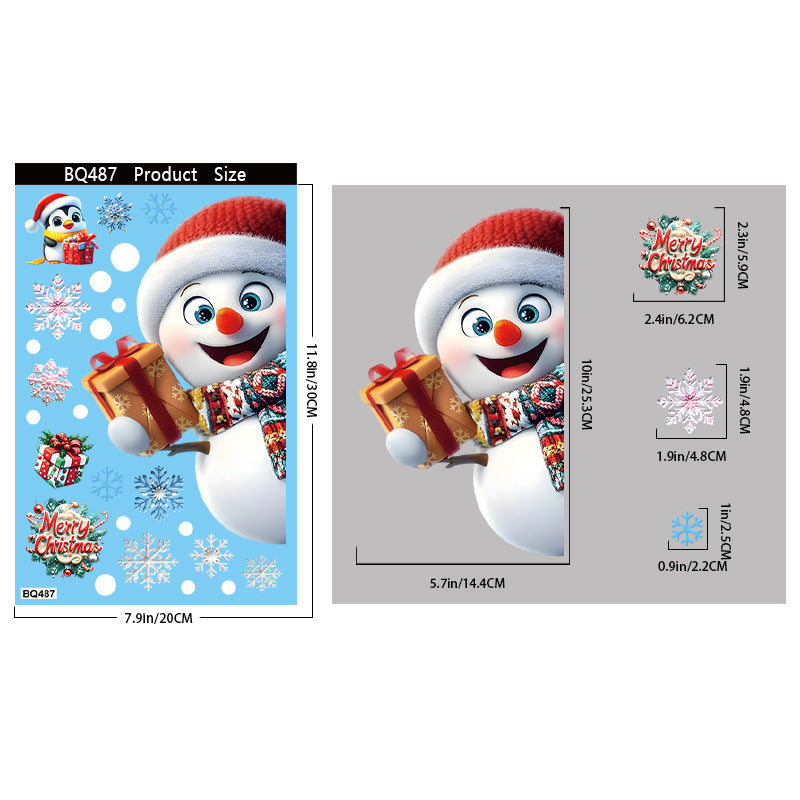 Reusable & Removable Christmas Stickers Window Decorations | Double Sided Xmas Scene Window Clings for Glass Window Decals