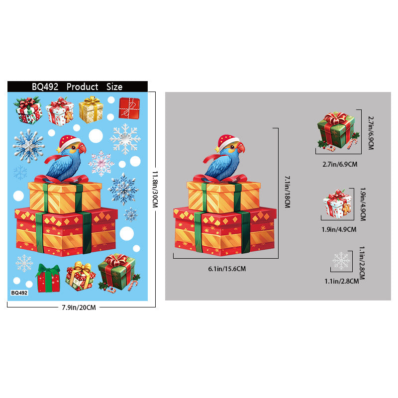 Reusable & Removable Christmas Stickers Window Decorations | Double Sided Xmas Scene Window Clings for Glass Window Decals