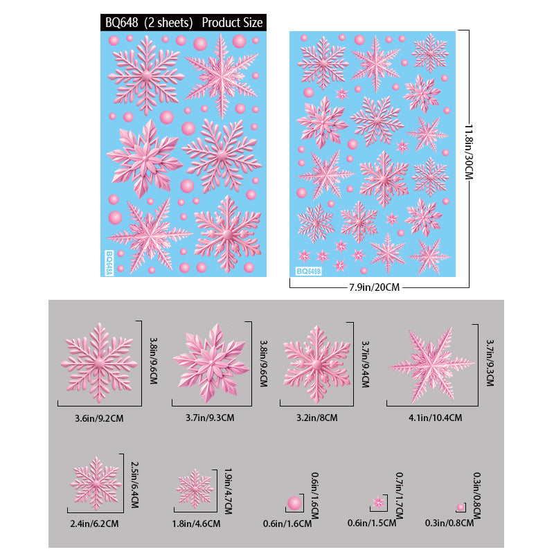 Reusable & Removable Christmas Window Decorations | Snowflake Stickers | Double Sided Xmas Scene Window Clings for Glass Window Decals