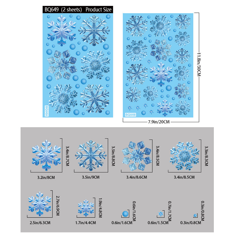 Reusable & Removable Christmas Window Decorations | Snowflake Stickers | Double Sided Xmas Scene Window Clings for Glass Window Decals