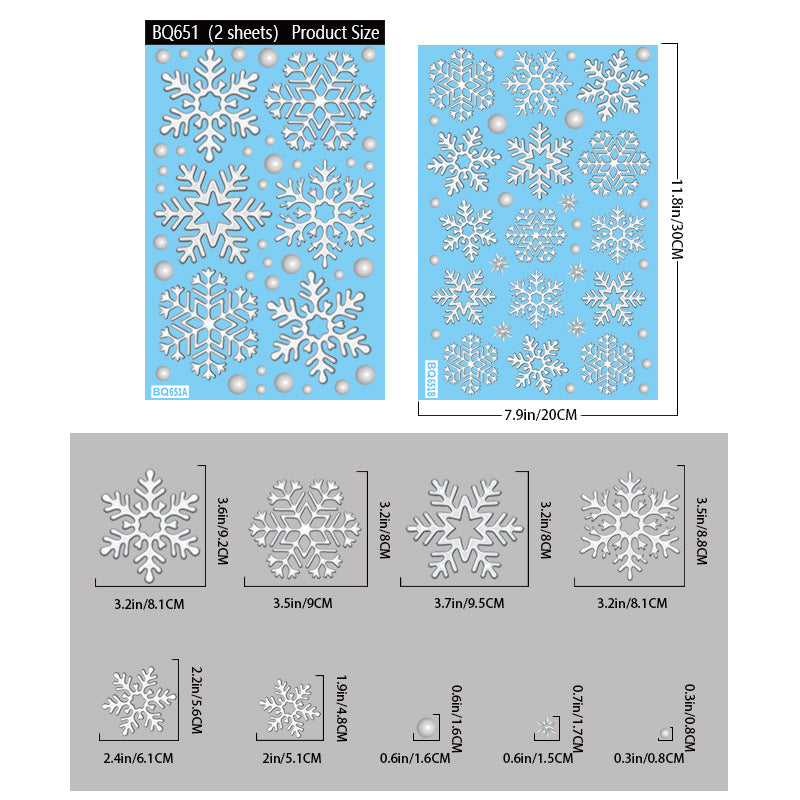 Reusable & Removable Christmas Window Decorations | Snowflake Stickers | Double Sided Xmas Scene Window Clings for Glass Window Decals