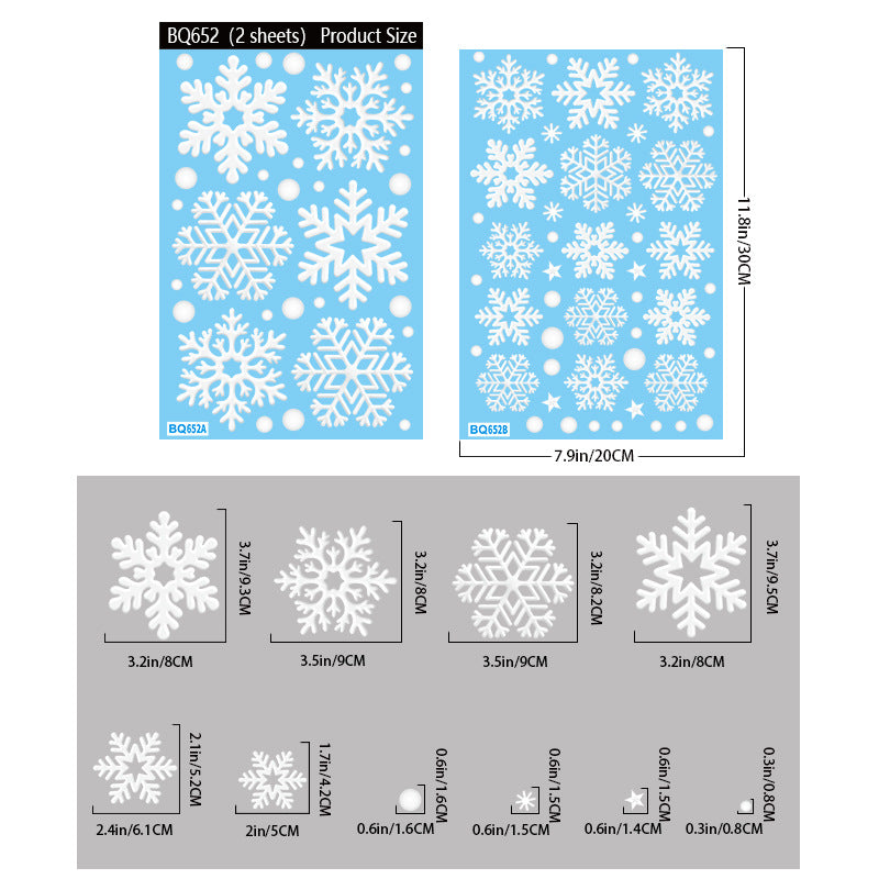 Reusable & Removable Christmas Window Decorations | Snowflake Stickers | Double Sided Xmas Scene Window Clings for Glass Window Decals
