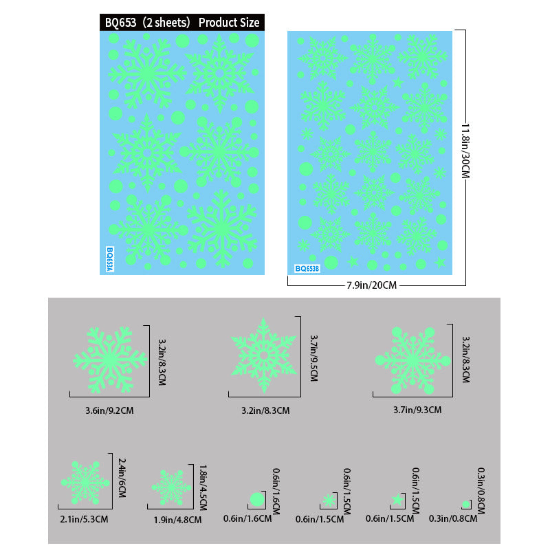 Reusable & Removable Christmas Window Decorations | Snowflake Stickers | Double Sided Xmas Scene Window Clings for Glass Window Decals