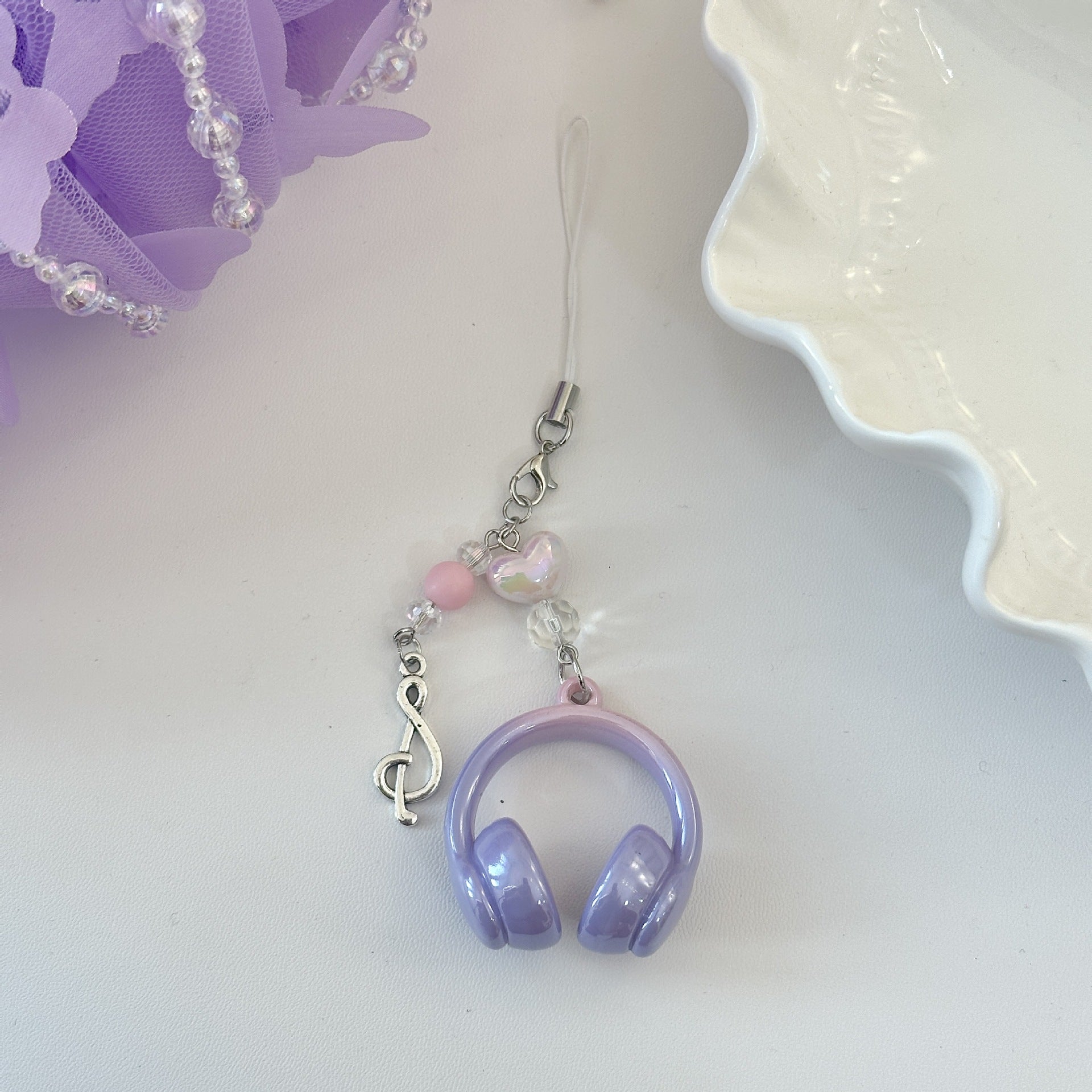 Original Fall In Love With Music Headphones Mobile Phone Chain Cool Everything Ccd Cooka Chain Student Backpack Pendant Key Chai