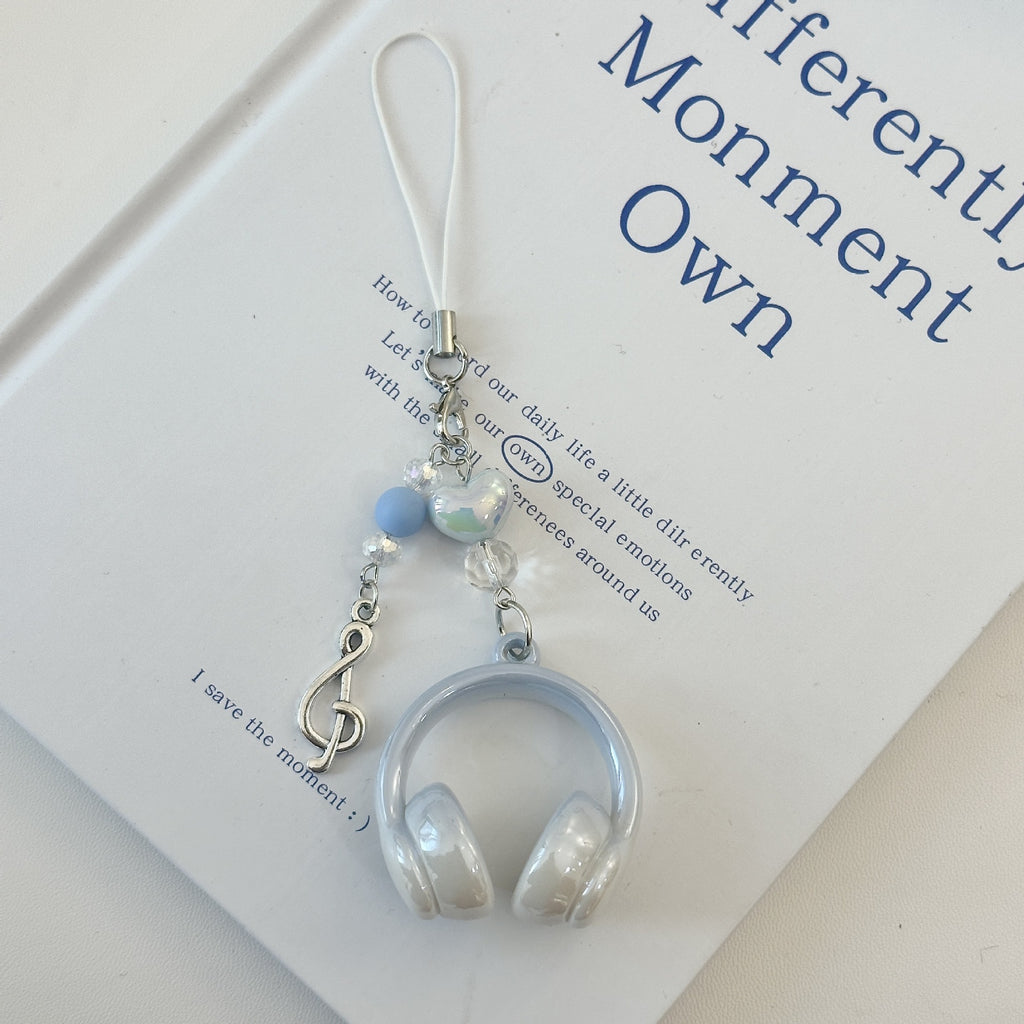 Original Fall In Love With Music Headphones Mobile Phone Chain Cool Everything Ccd Cooka Chain Student Backpack Pendant Key Chai