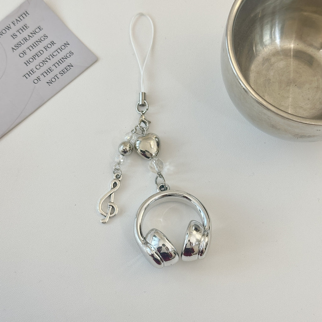 Original Fall In Love With Music Headphones Mobile Phone Chain Cool Everything Ccd Cooka Chain Student Backpack Pendant Key Chai